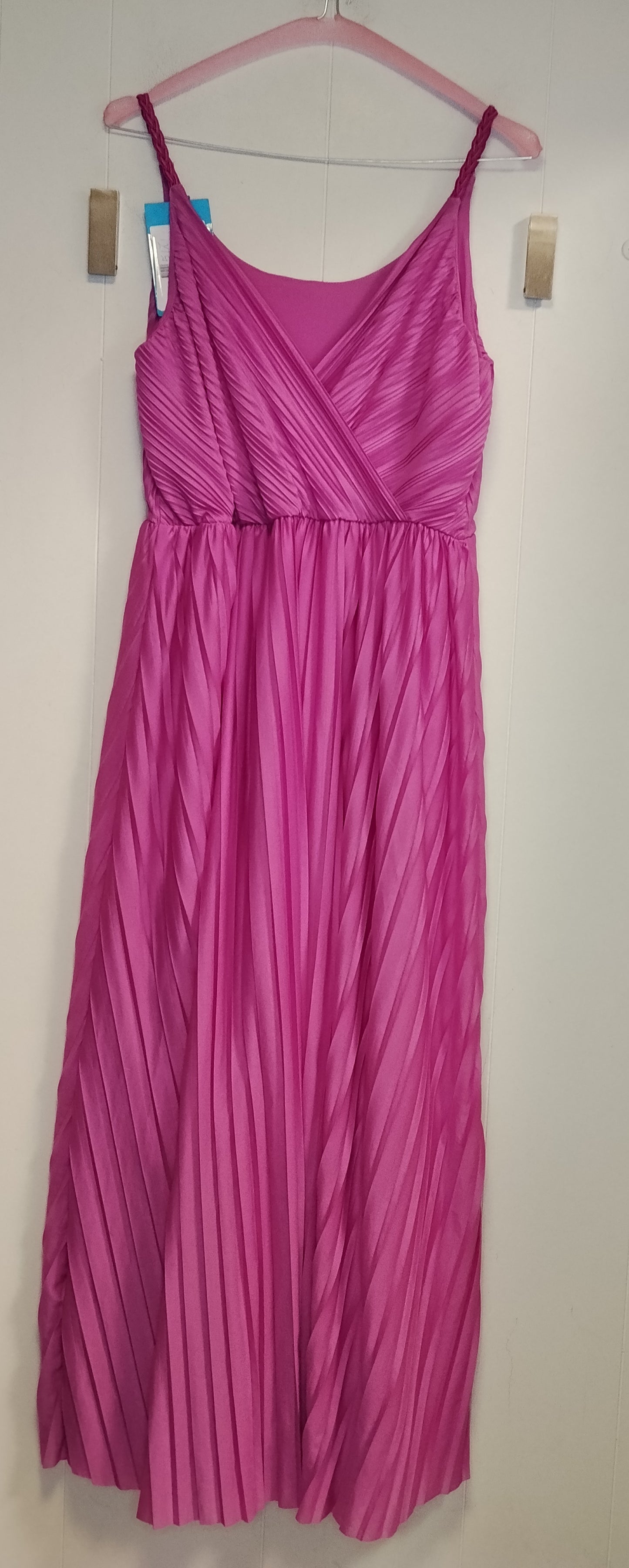Vestito Lungo Only Rosa Plissettato Taglia M Abito Elegante Spalline