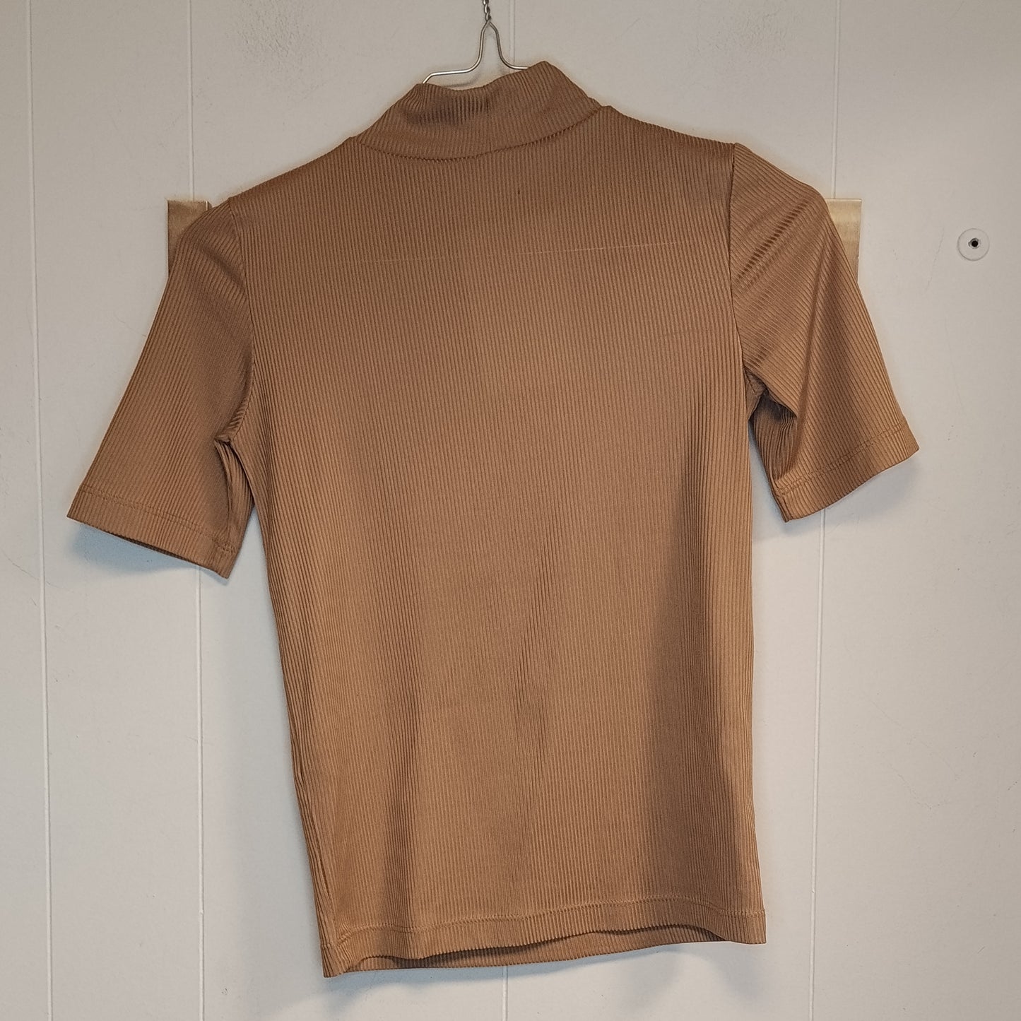 Maglia Donna Calliope Beige a Costine Collo Alto Taglia XS Basic Elegante