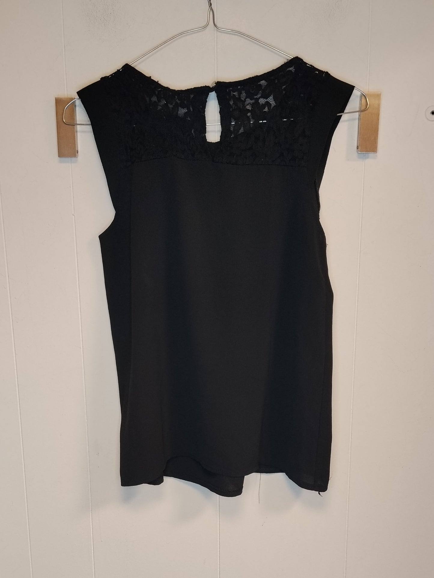 Top Donna Terranova Nero Elegante Taglia S con Dettagli in Pizzo