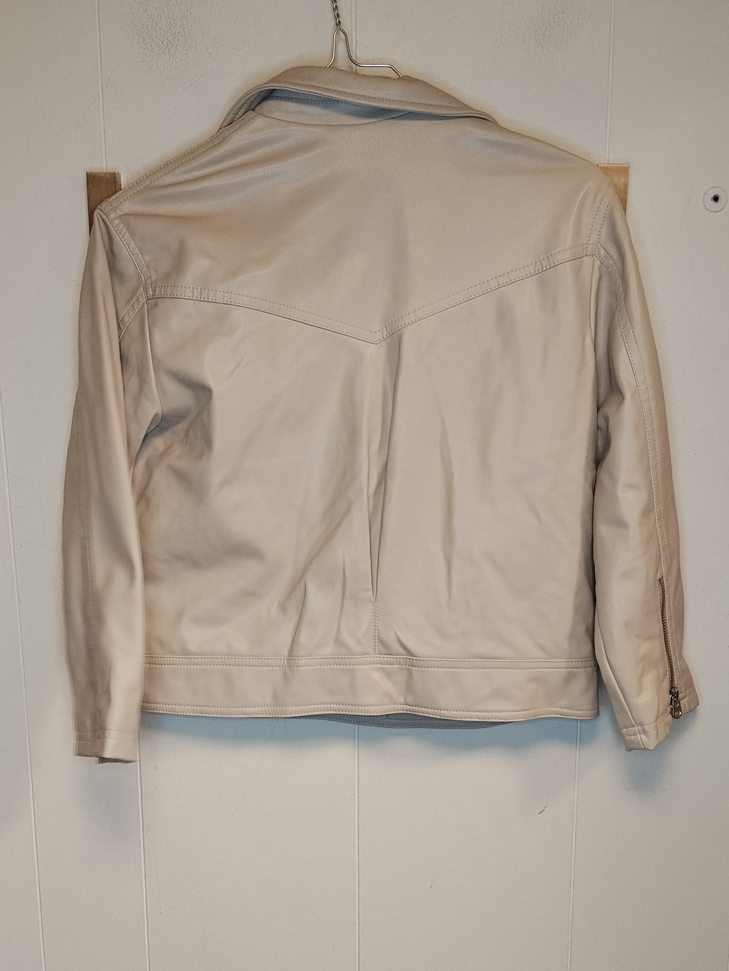 Giacca Biker Zara Kids Beige Ecopelle Taglia 9-10 Anni 134 cm
