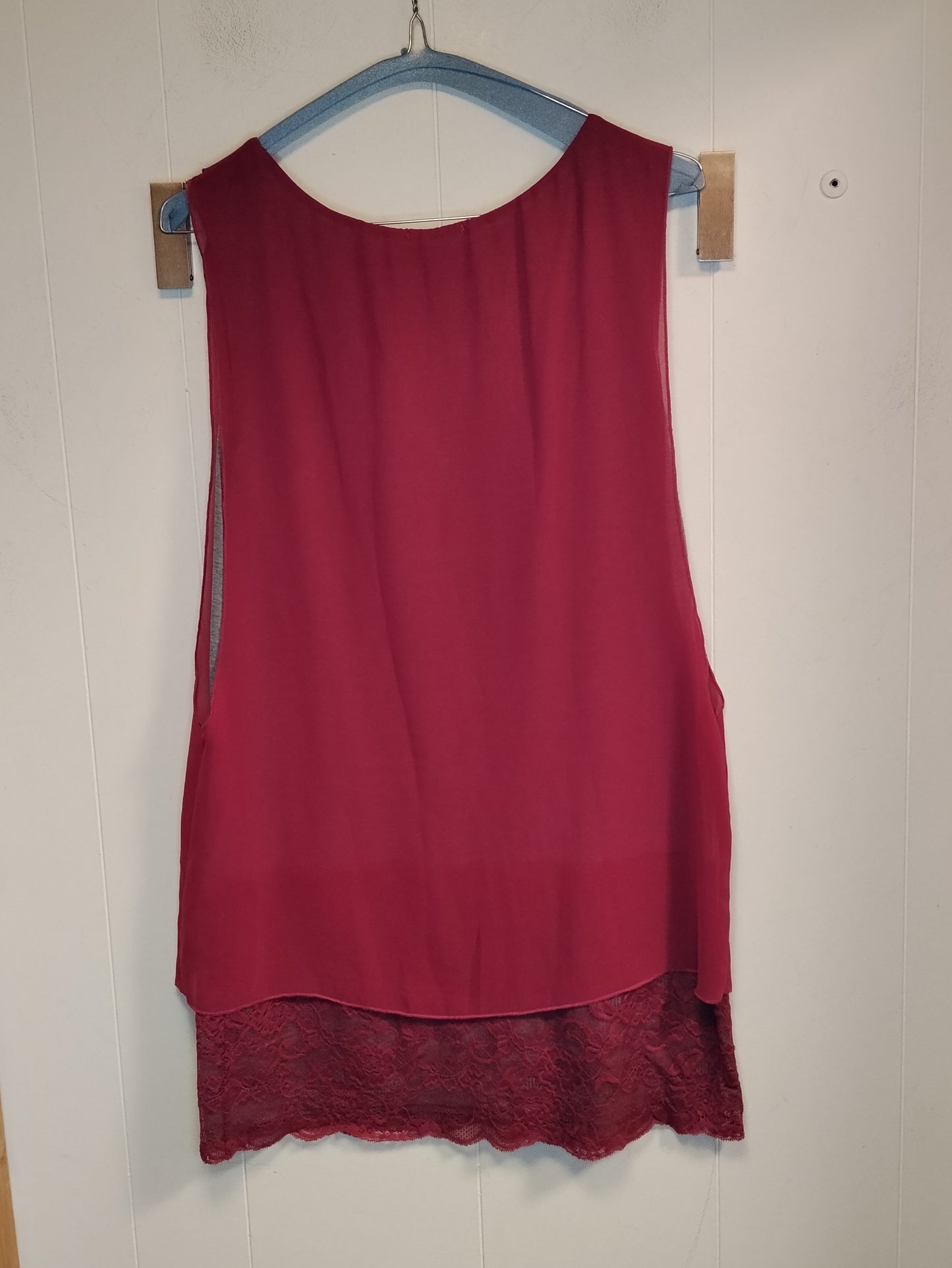 Canotta Donna Intimissimi Fucsia con Pizzo Taglia M Top Elegante Leggero