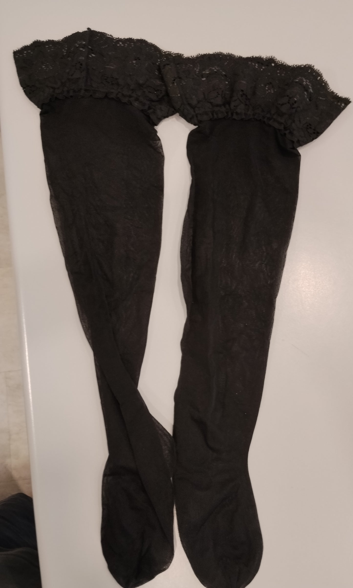 Completo Intimo Donna 4 Pezzi Nero in Pizzo e Tulle Carstirs Senza Taglia