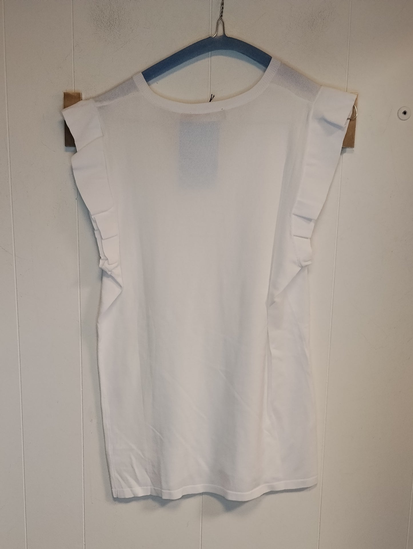 Maglia Donna Conbipel Bianca Scollo a V con Volant Taglia L