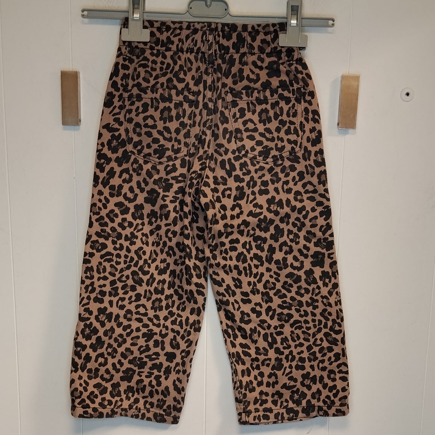 Pantaloni Bambina KIK Leopardati Taglia 4 Anni 104 cm Vita Arricciata
