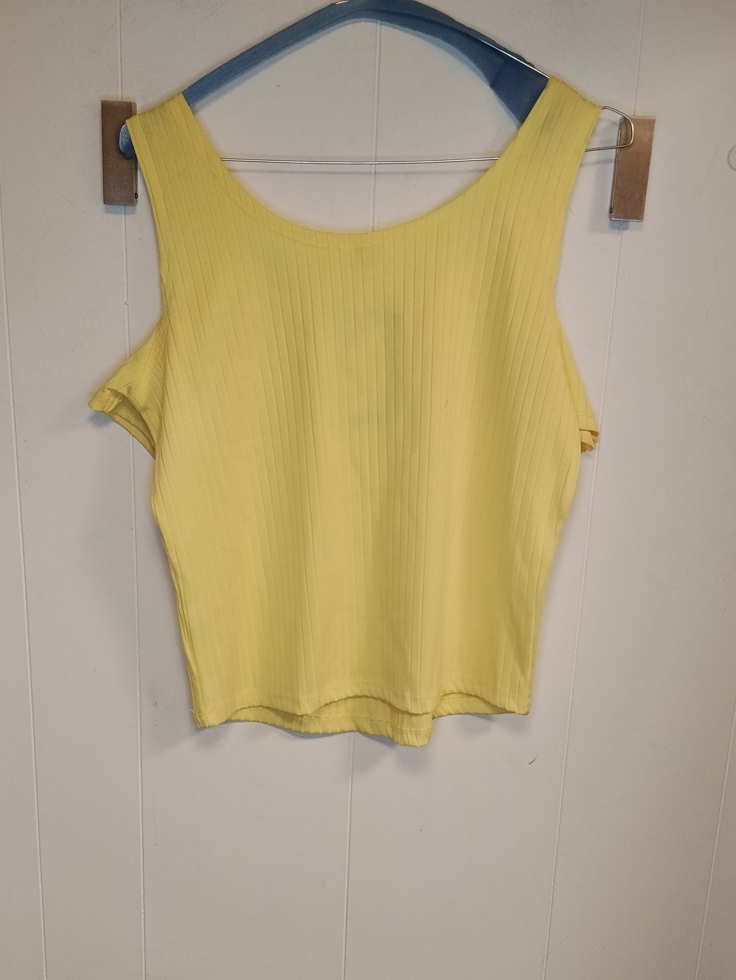 Top Piazza Italia Donna Taglia L Giallo Costine Spalle Scoperte