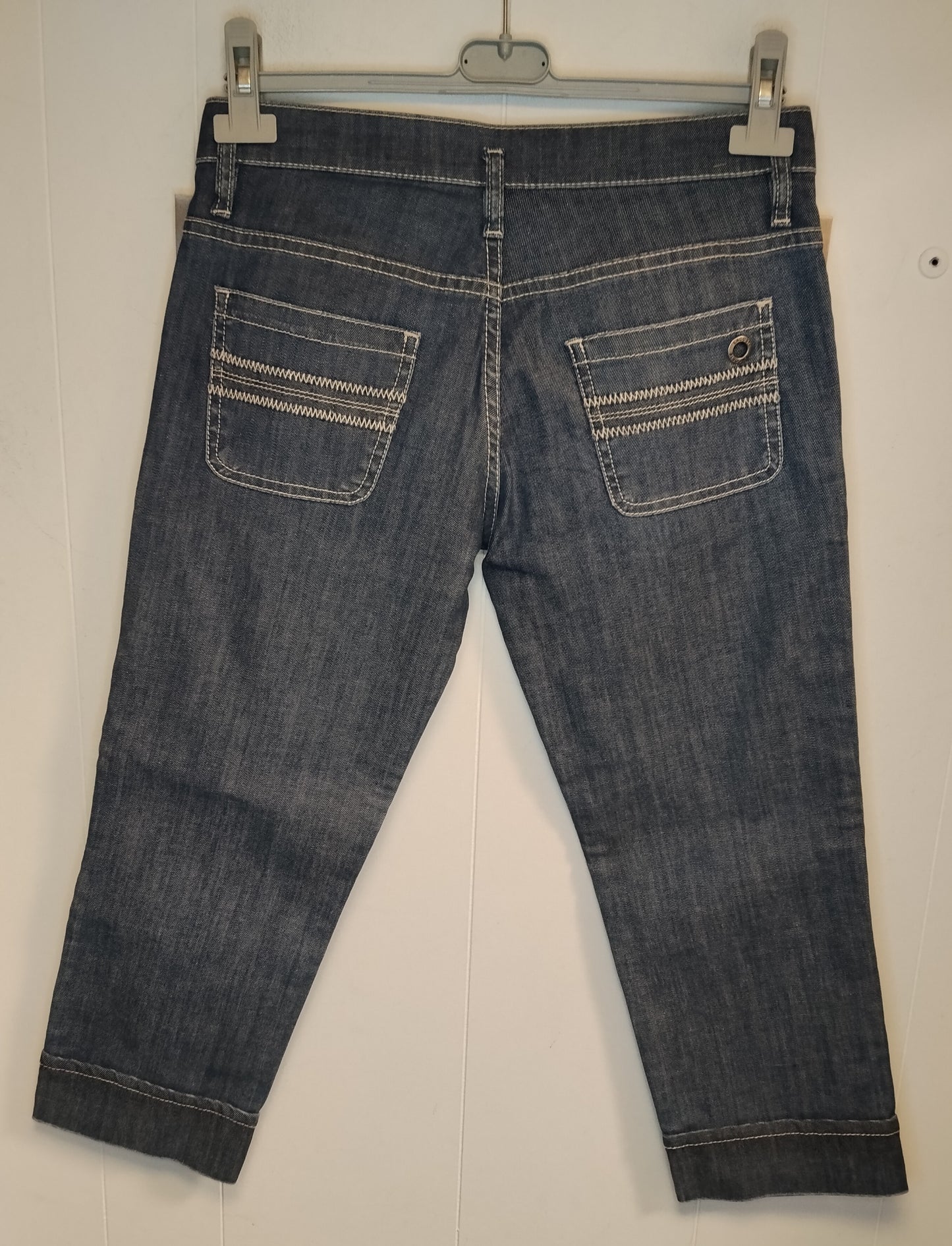 Jeans Capri Donna Lacoste Taglia 42 Denim Blu Girovita 80 cm