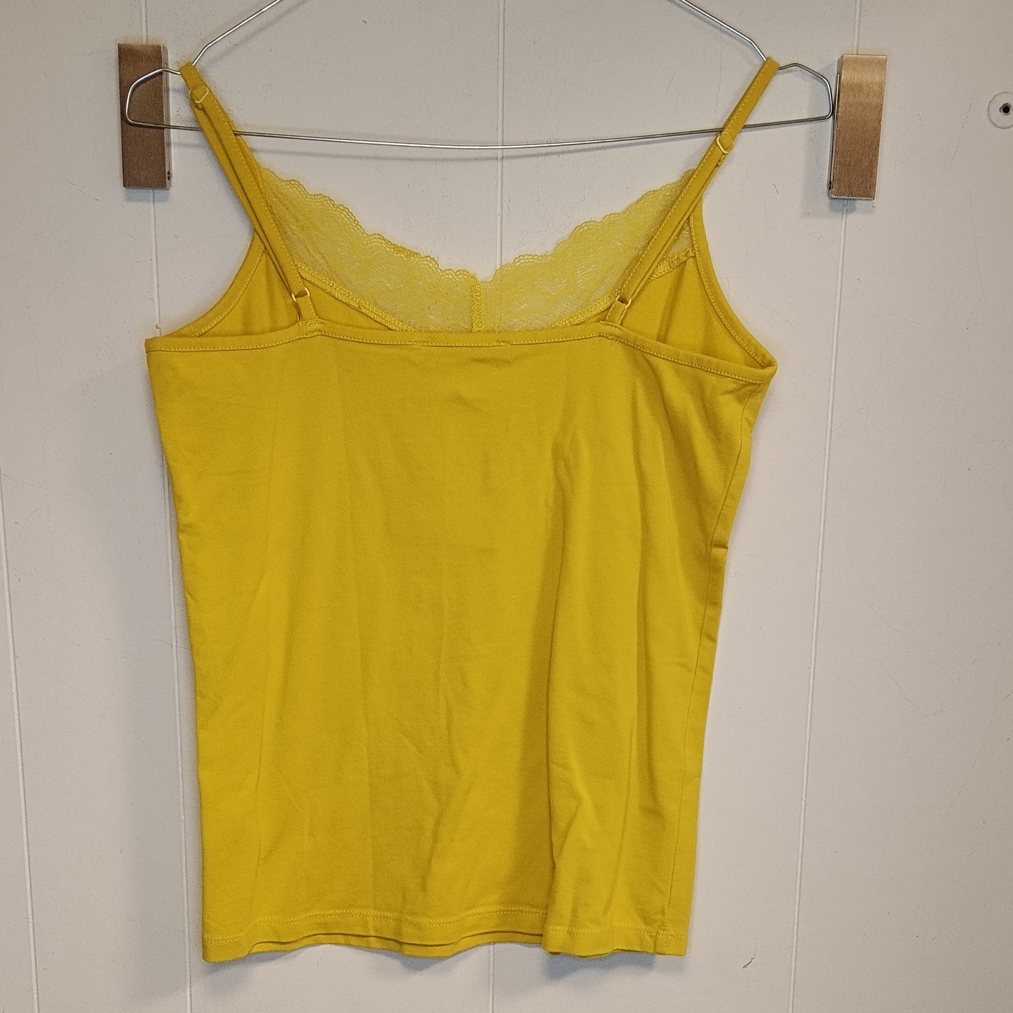 Top Garcia Donna Giallo Senape con Pizzo Taglia XS Canotta Elegante