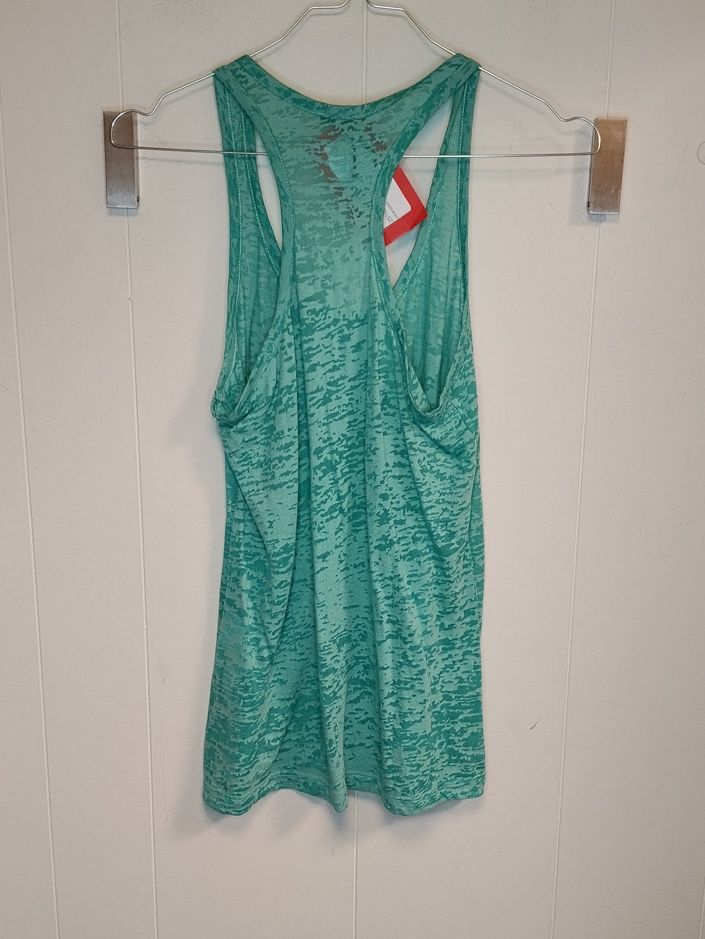 Canotta Donna Motivi Verde Acqua Taglia S Top Racerback con Strass