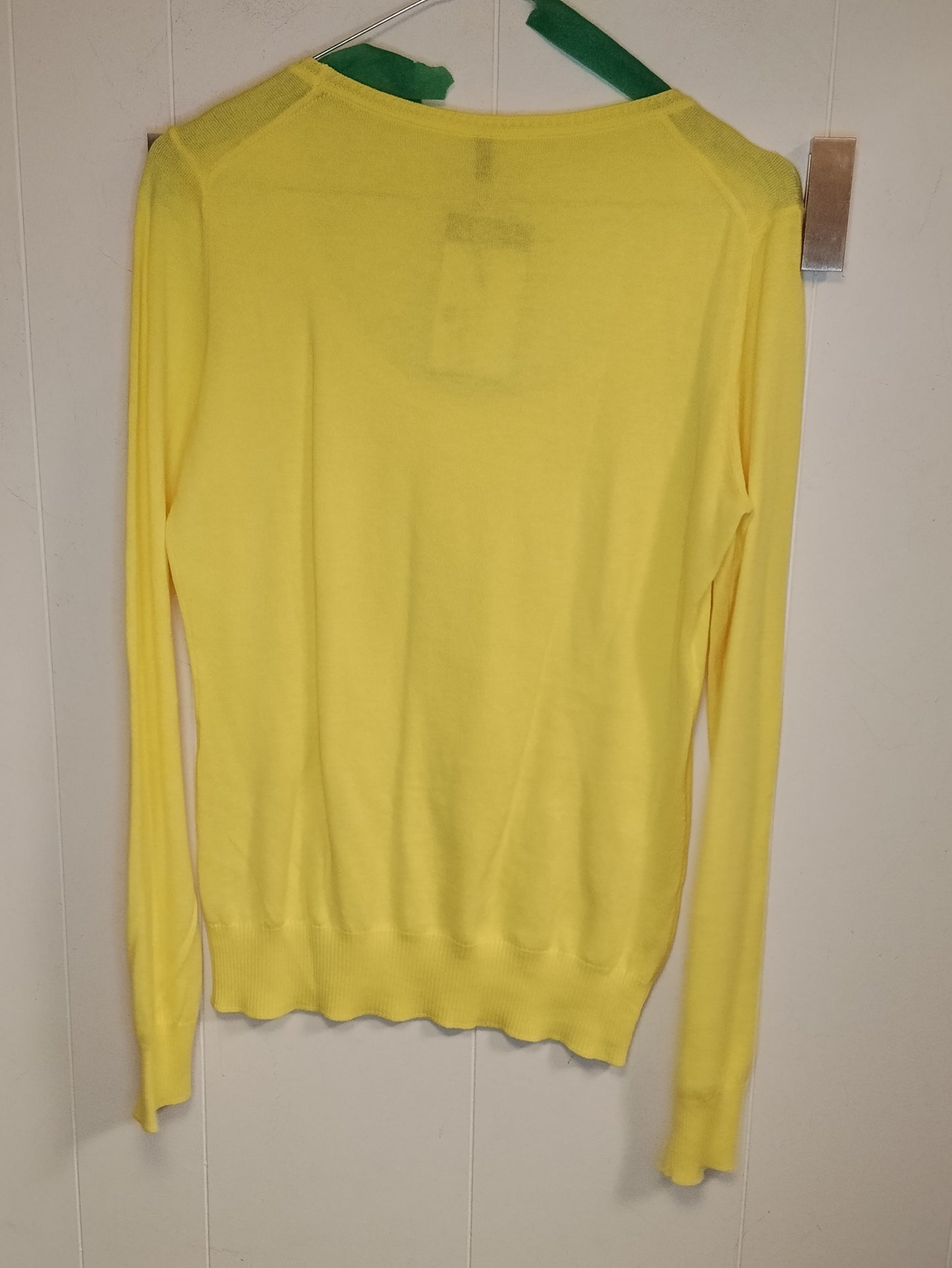 Maglia Benetton Donna Giallo Lime Manica Lunga Taglia L
