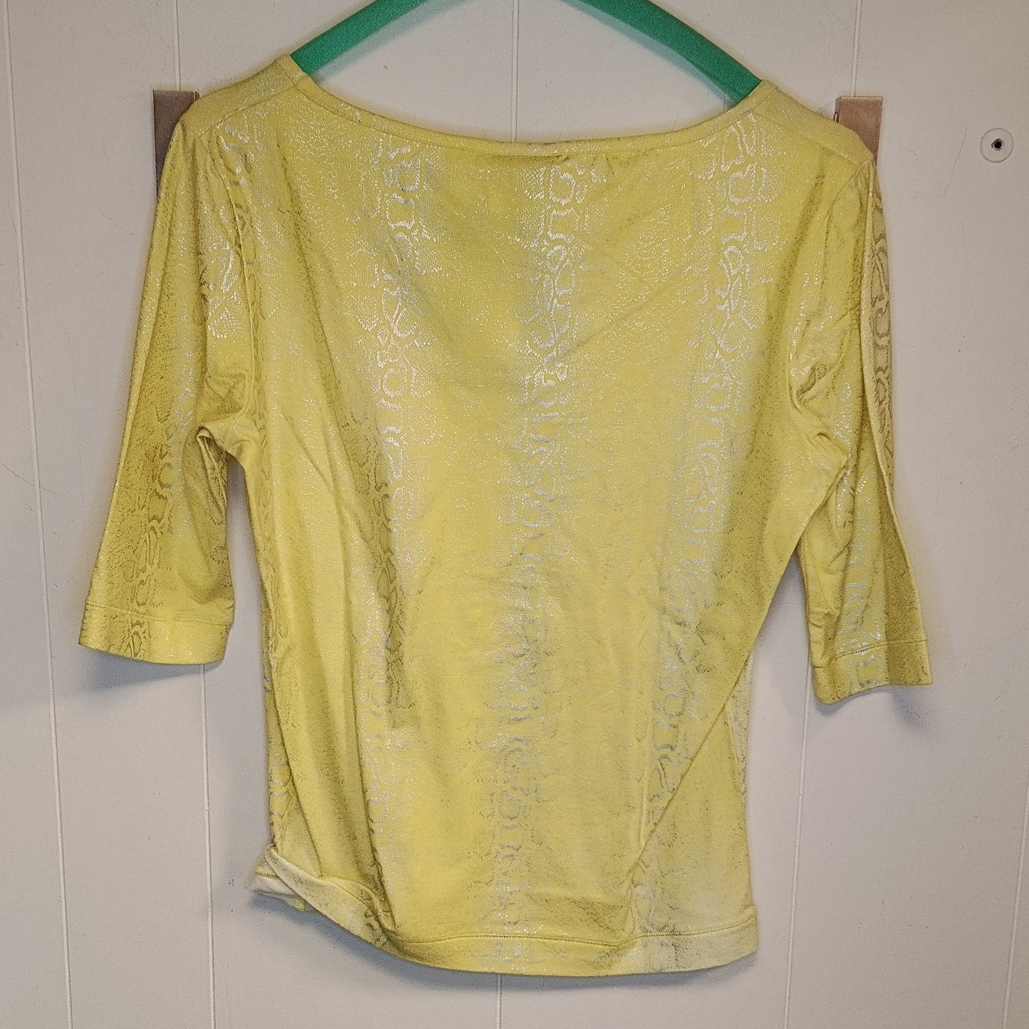 Maglia Just Cavalli Donna Taglia M Gialla Effetto Laminato Made in Italy
