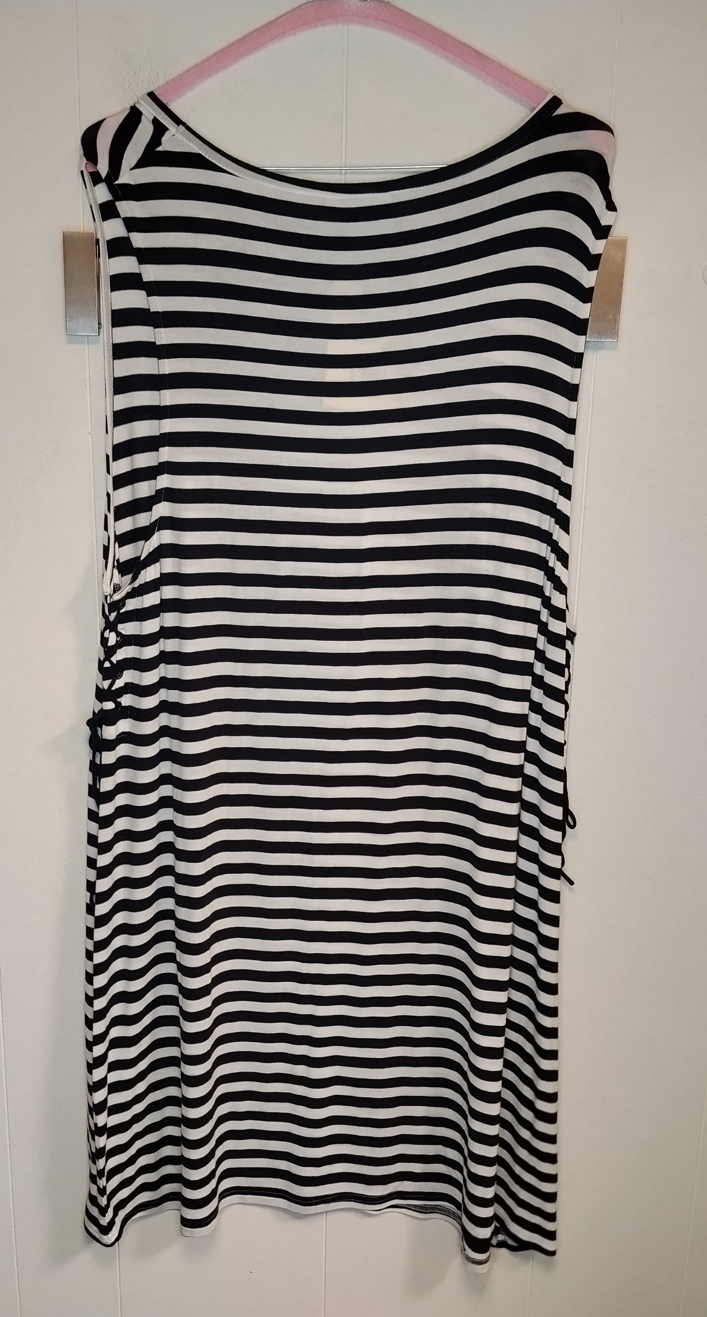Vestito Maui and Sons Donna Taglia XL a Righe Bianco Nero Stile Marinaro
