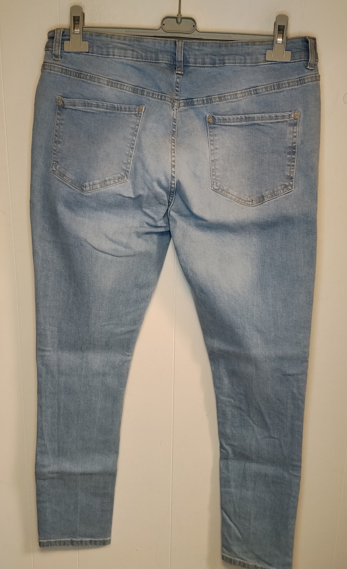 Jeans Uomo Slim Fit Azzurro Chiaro W38 L32 Girovita 88 cm Denim Elasticizzato