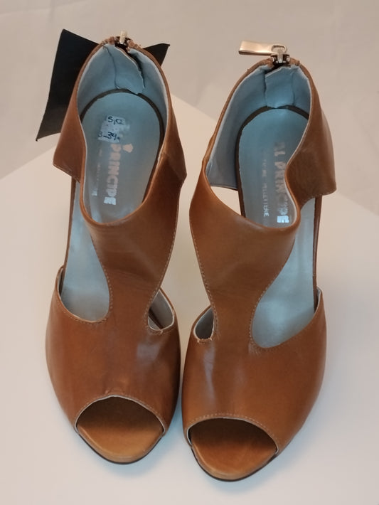 Sandali con tacco Principe donna taglia 36 marrone – sandali eleganti pelle