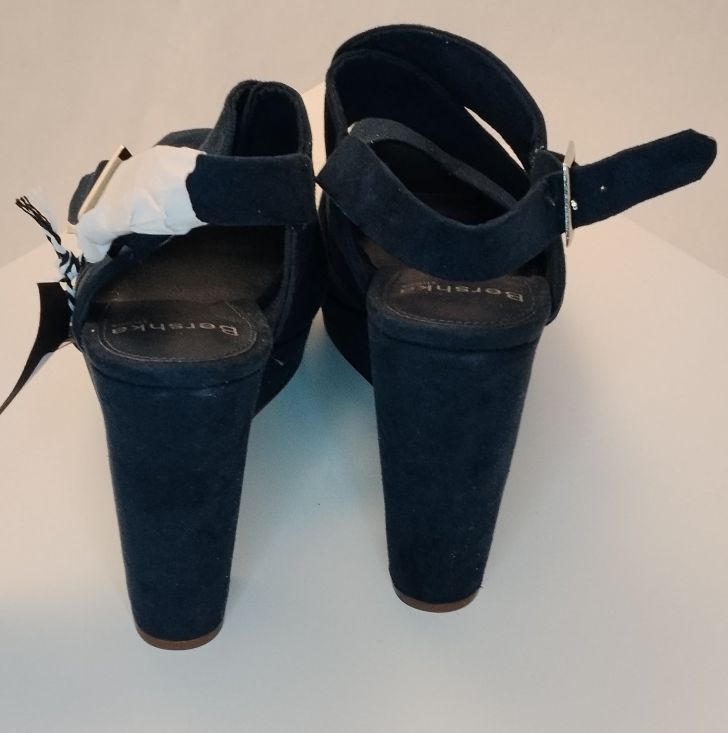 Sandali con tacco Bershka donna taglia 37 neri eleganti open toe