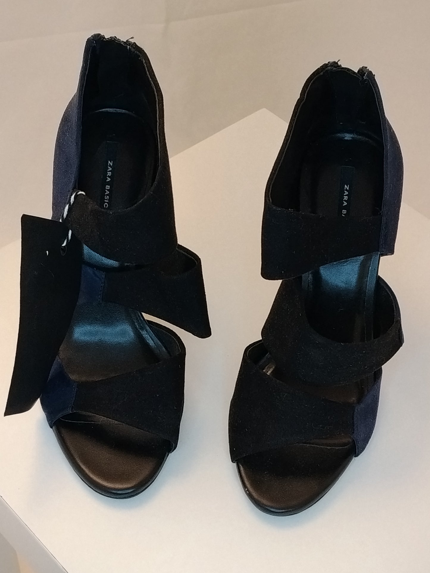 Sandali con tacco Zara donna taglia 37 neri eleganti open toe