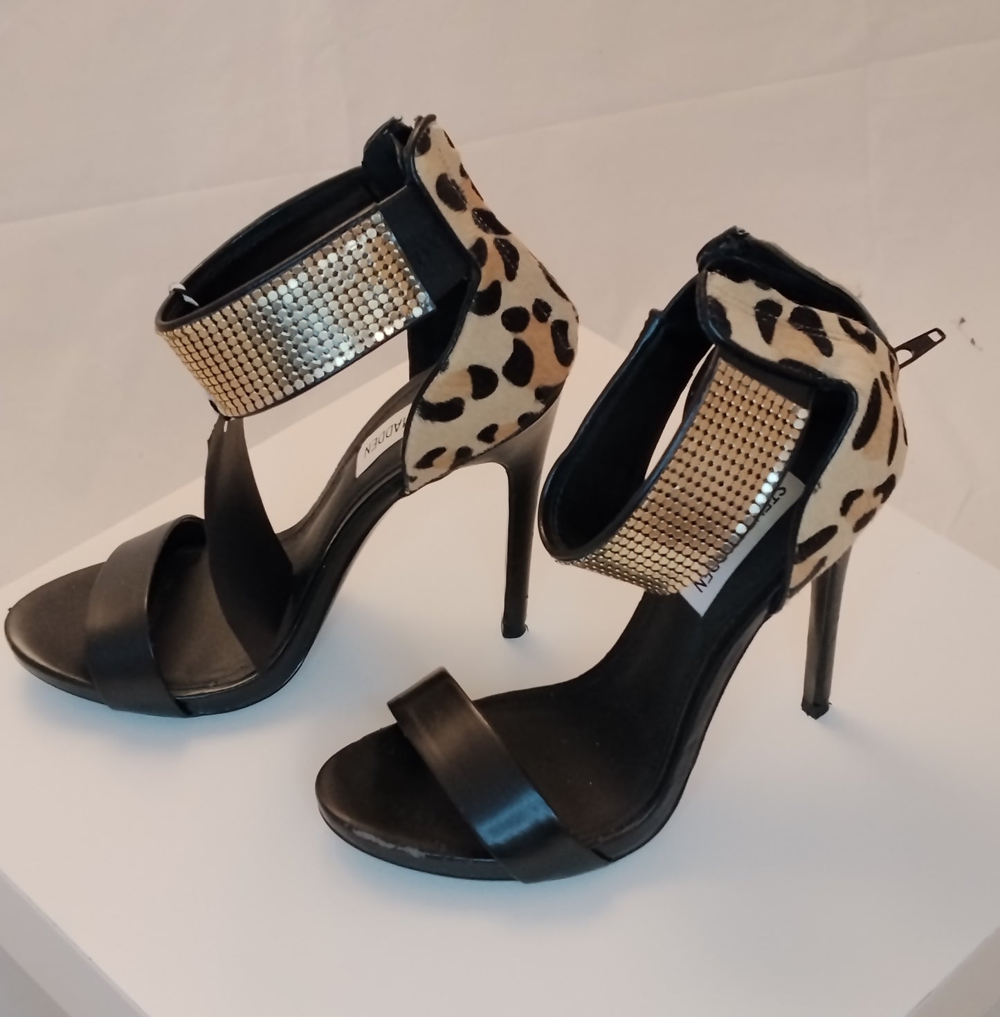 Sandali con tacco Steve Madden donna taglia 37 neri con strass eleganti