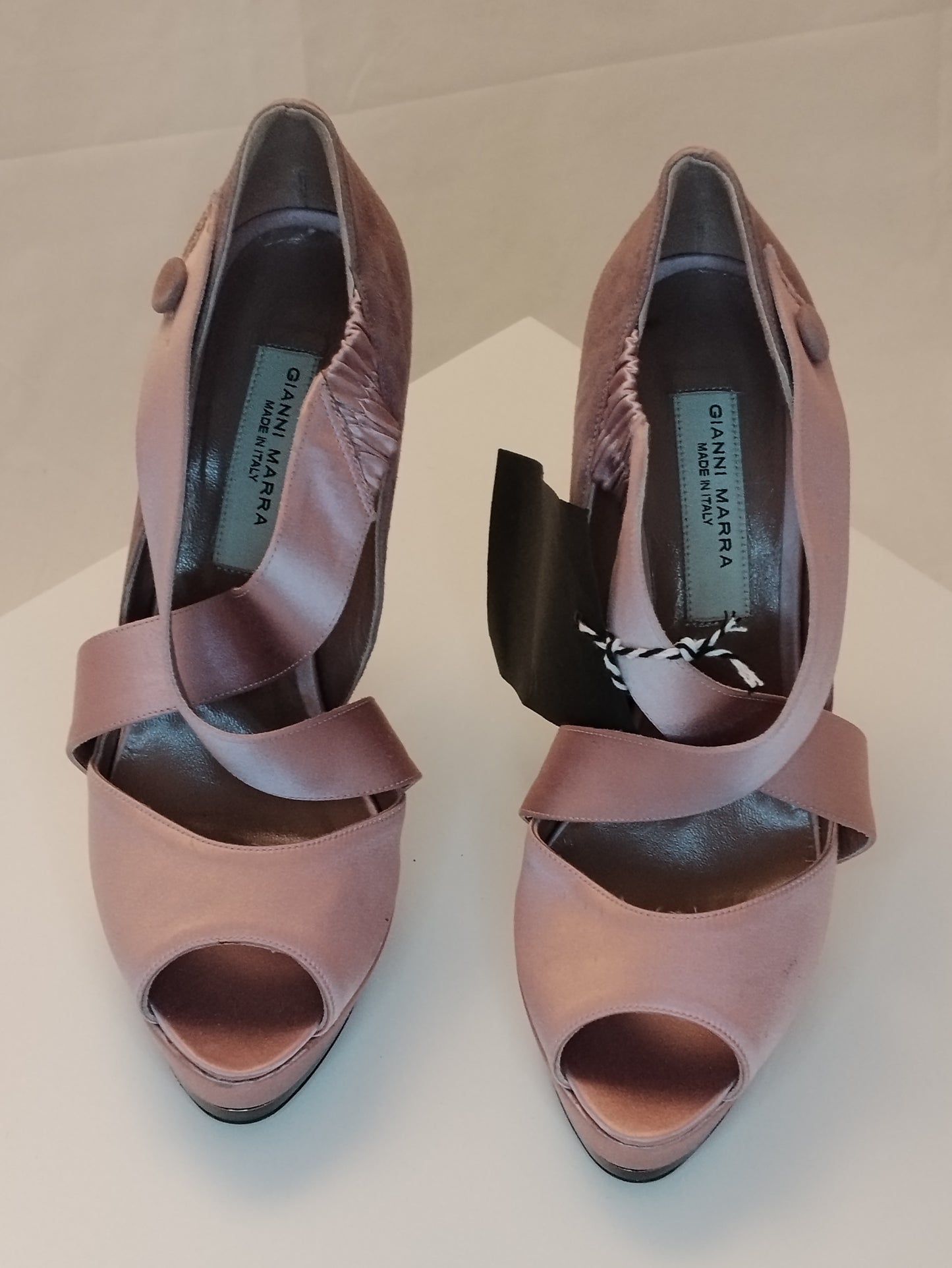 Sandali con tacco Gianni Marra donna taglia 37 rosa cipria Made in Italy