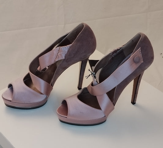 Sandali con tacco Gianni Marra donna taglia 37 rosa cipria Made in Italy