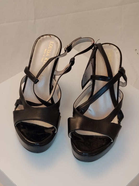Sandali con tacco Louisa Klaps donna taglia 40 neri eleganti con plateau