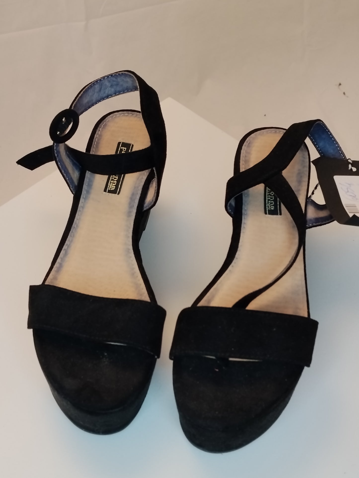 Sandali Primadonna donna taglia 37 neri eleganti con zeppa