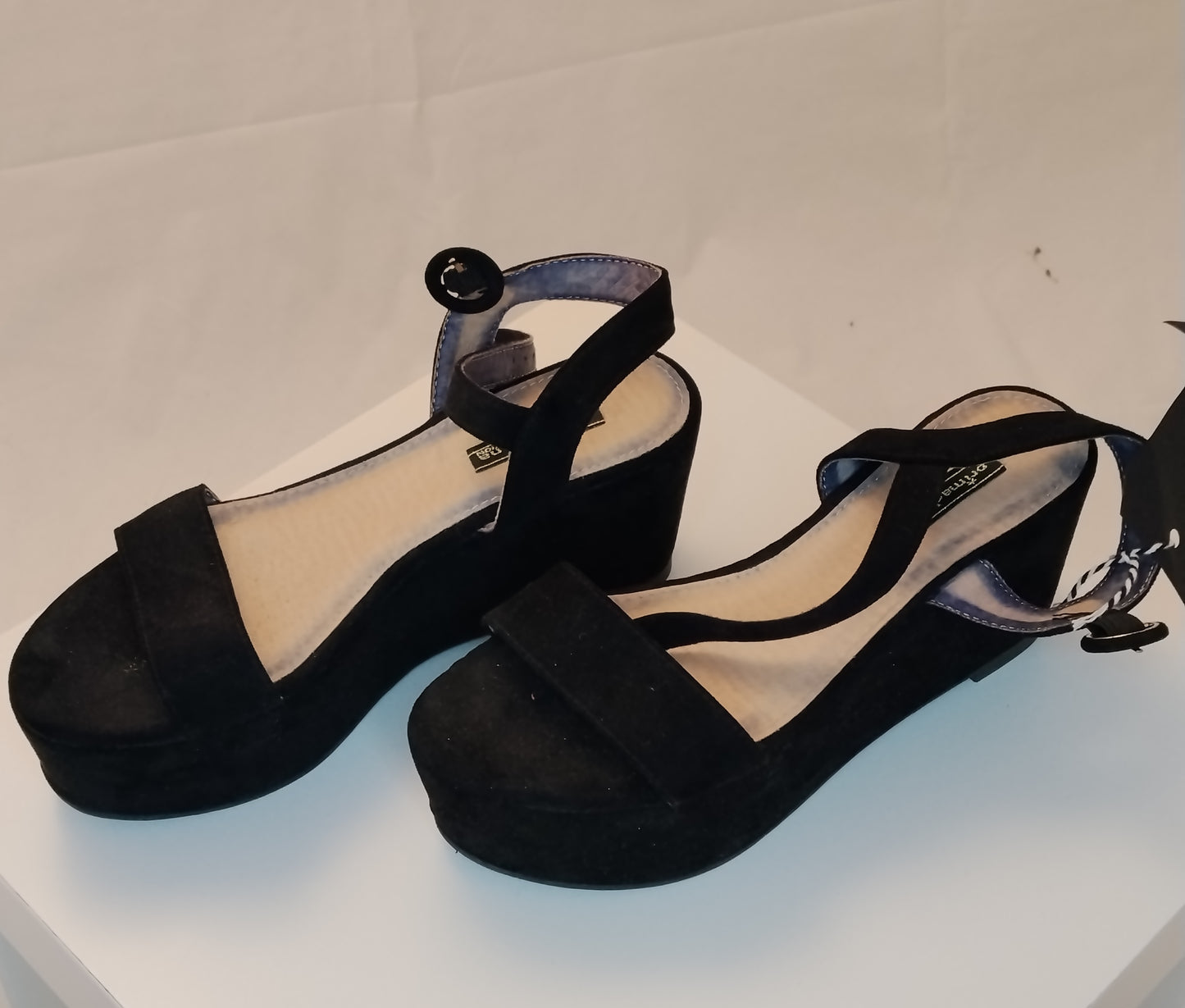 Sandali Primadonna donna taglia 37 neri eleganti con zeppa