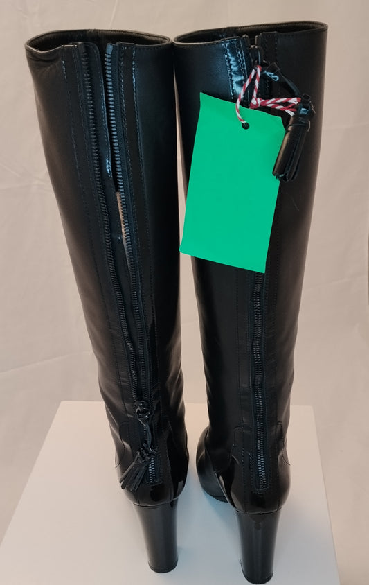 Stivali Hogan donna taglia 38 neri in pelle con scatola e dust bag