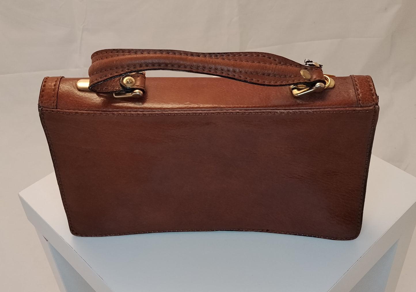 Borsa in pelle marrone vintage a mano – Made in Italy style