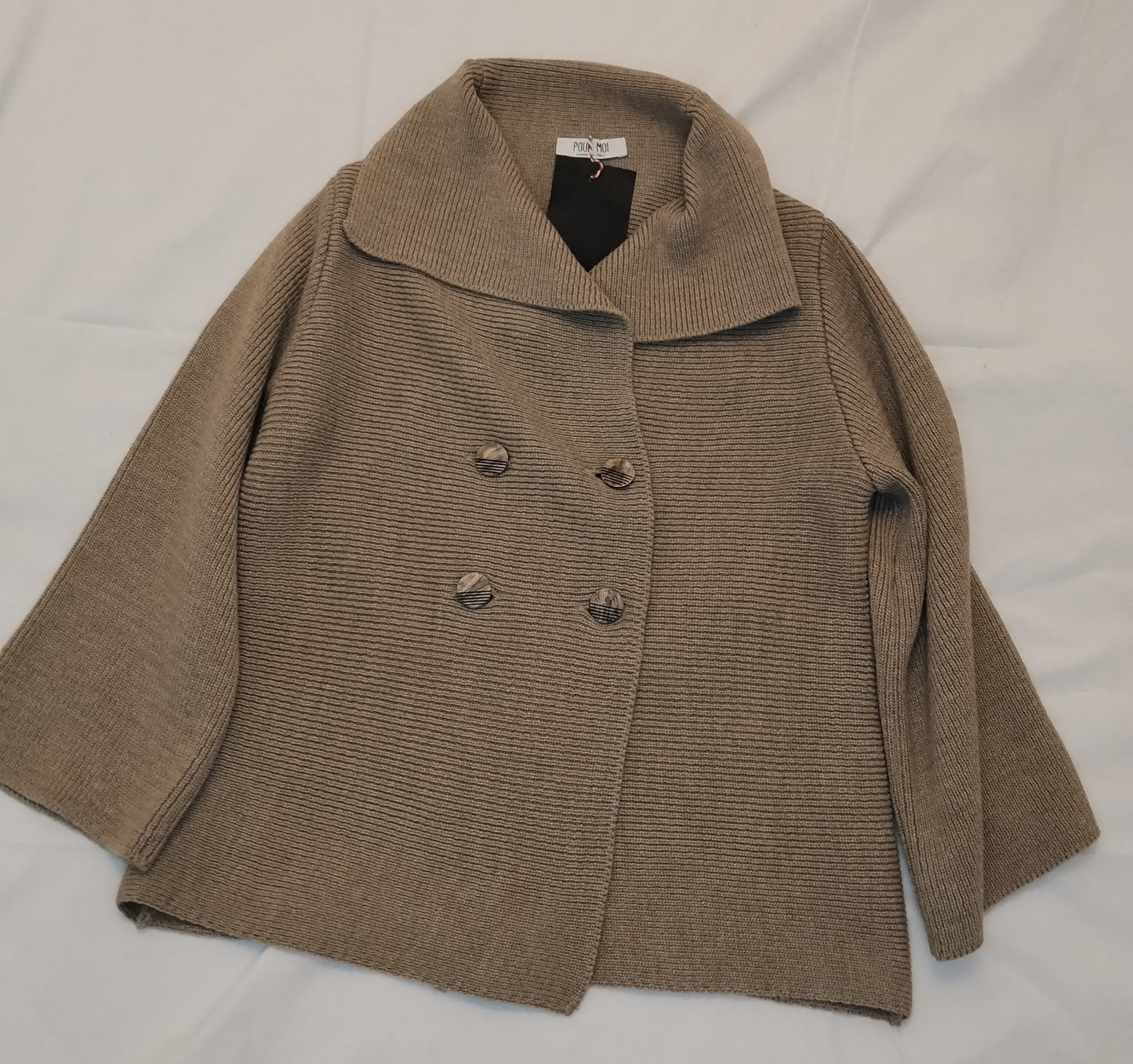 Giacca cardigan Pour Moi beige taglia L – Elegante effetto cappotto