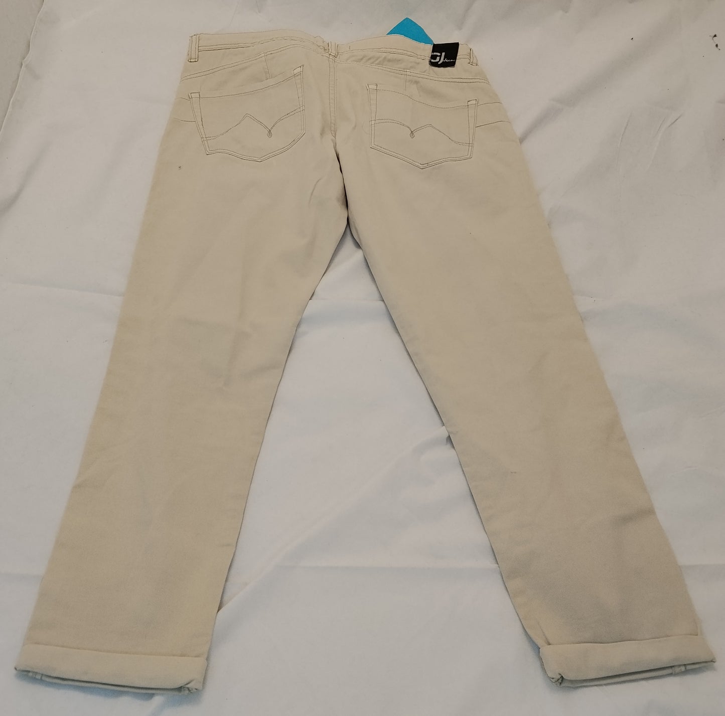 Jeans Gaudì beige con strass taglia 44 – Pantaloni donna eleganti