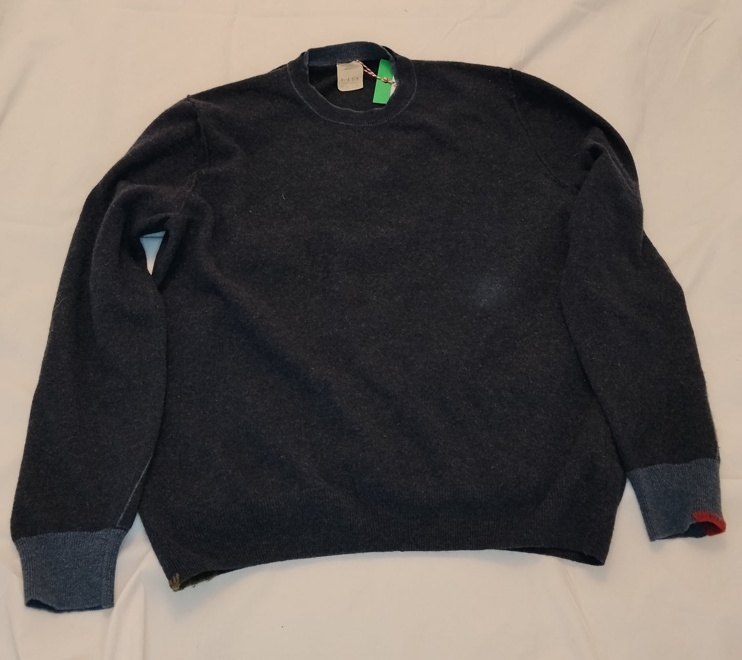 Maglione Uomo H953 100% Lana Merino Grigio Scuro Taglia 52 Girocollo