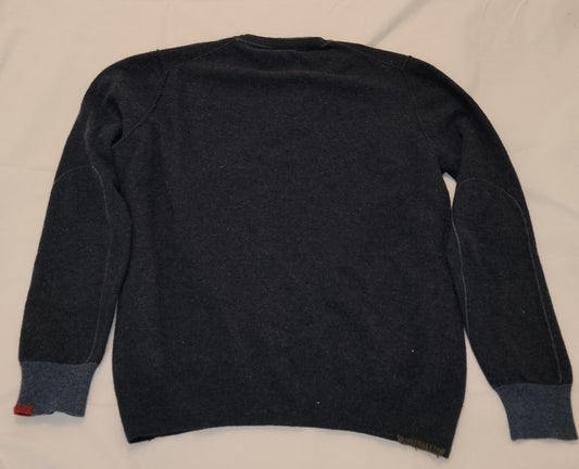 Maglione Uomo H953 100% Lana Merino Grigio Scuro Taglia 52 Girocollo