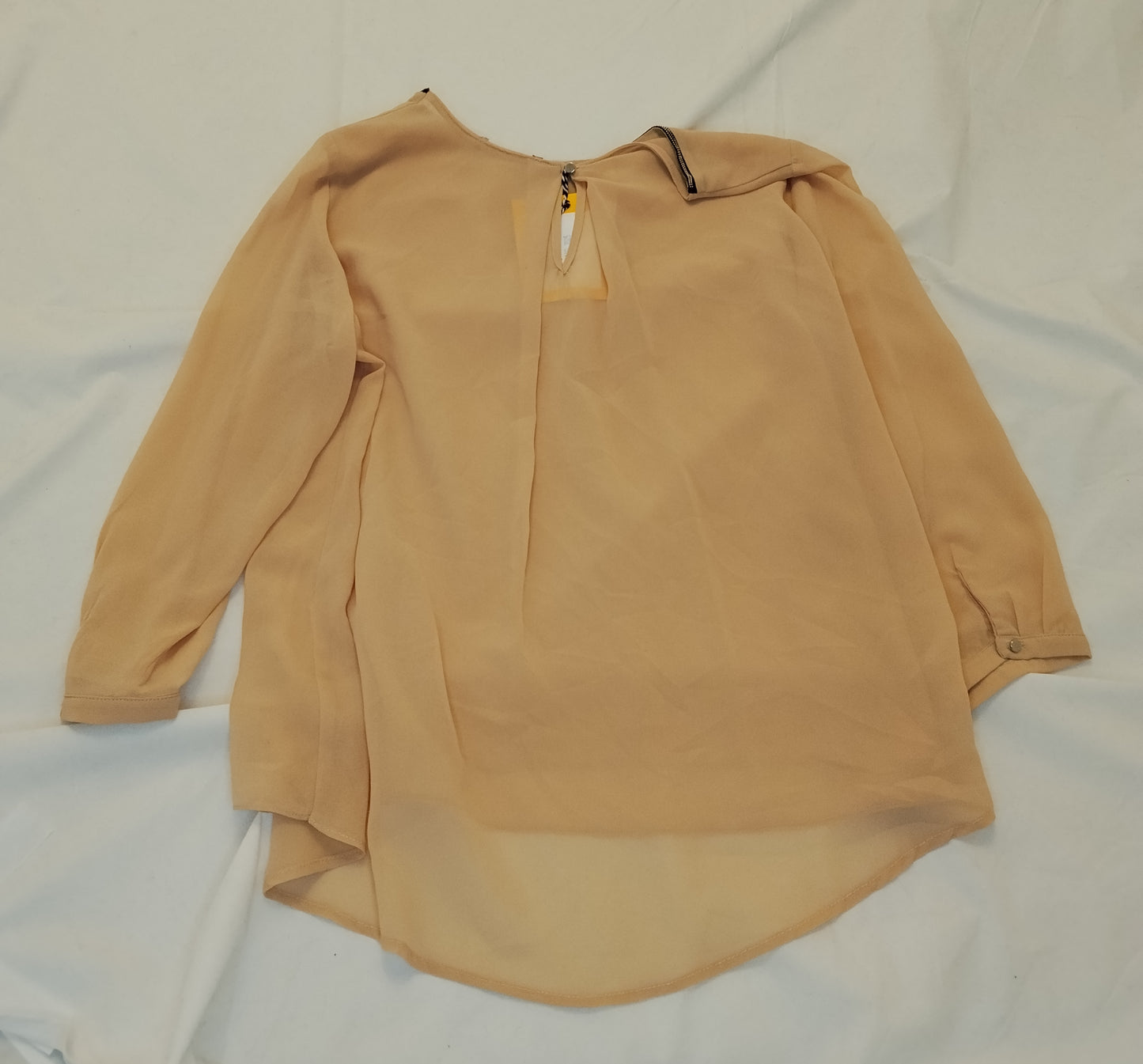 Blusa Donna Pesca Taglia M Camicia Elegante Leggera Manica Lunga