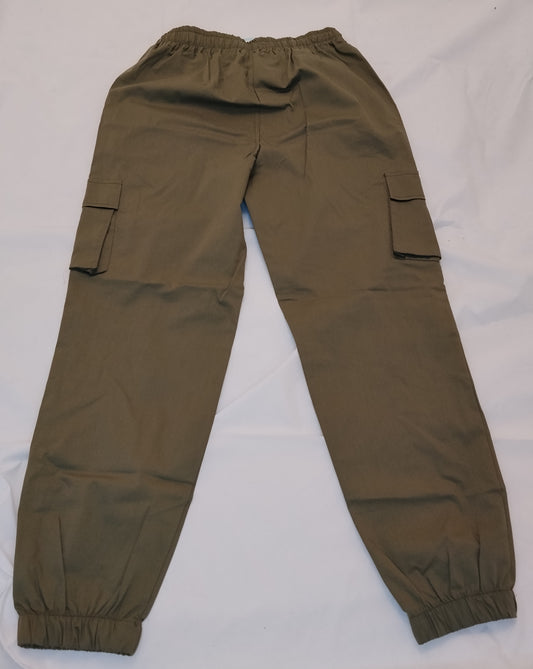 Pantaloni Cargo Donna Perlarouge Verde Militare Taglia L Jogger Casual
