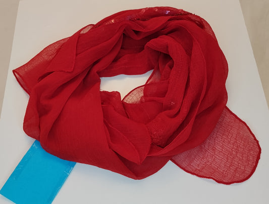 Pareo Donna Rosso con Paillettes Copricostume Mare Elegante