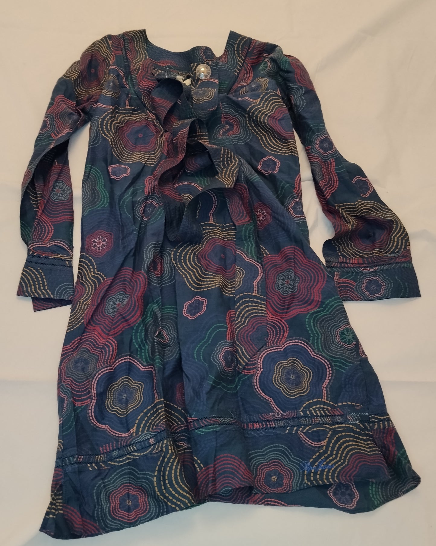 Copricostume Donna Pepe Jeans Fantasia Blu Taglia XS Abito Mare Leggero