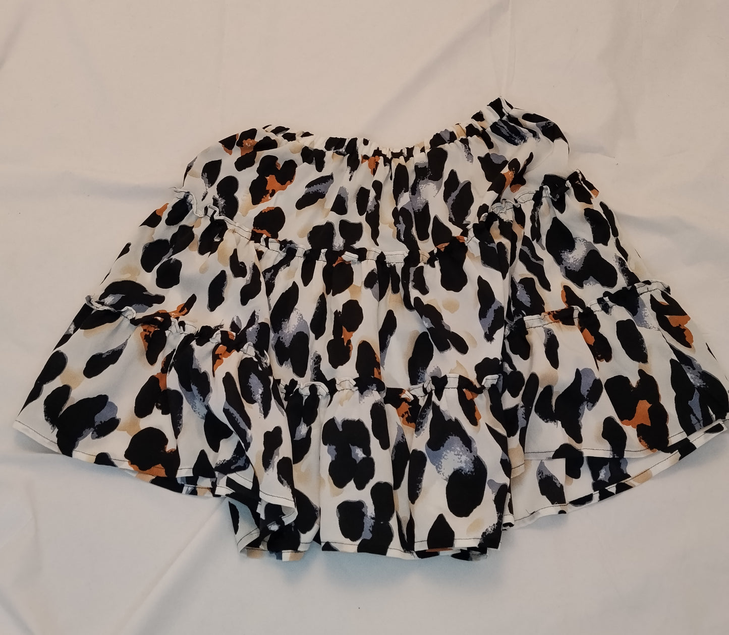 Gonna Donna Fantasia Animalier Bianco Nero Taglia S Gonna Svasata Vita Elastico