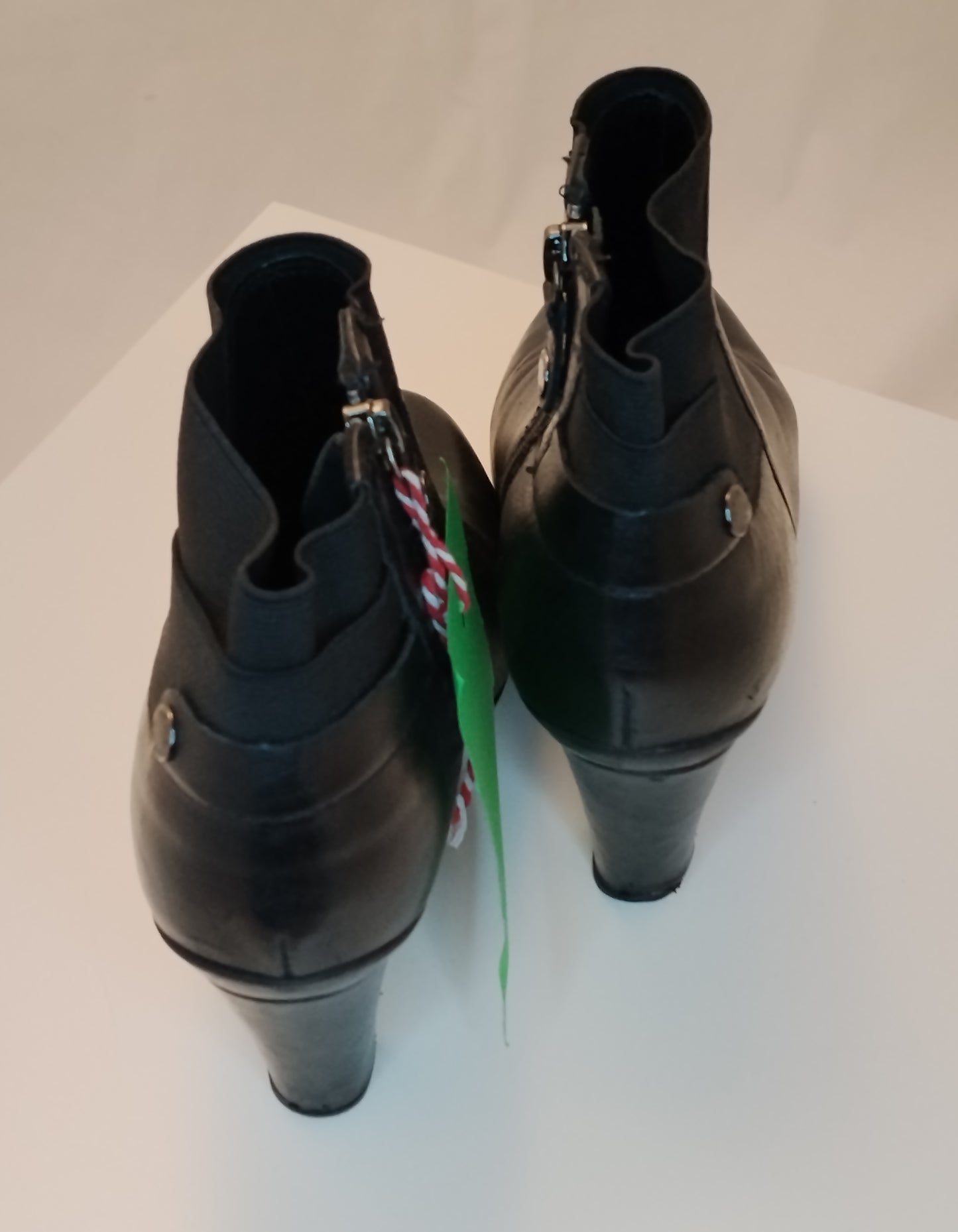 Stivaletti Donna Geox Neri Pelle Tacco Medio Zip Taglia 36