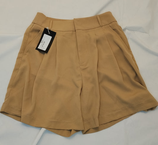 Shorts Donna Calliope Beige Vita Alta Eleganti Taglia L