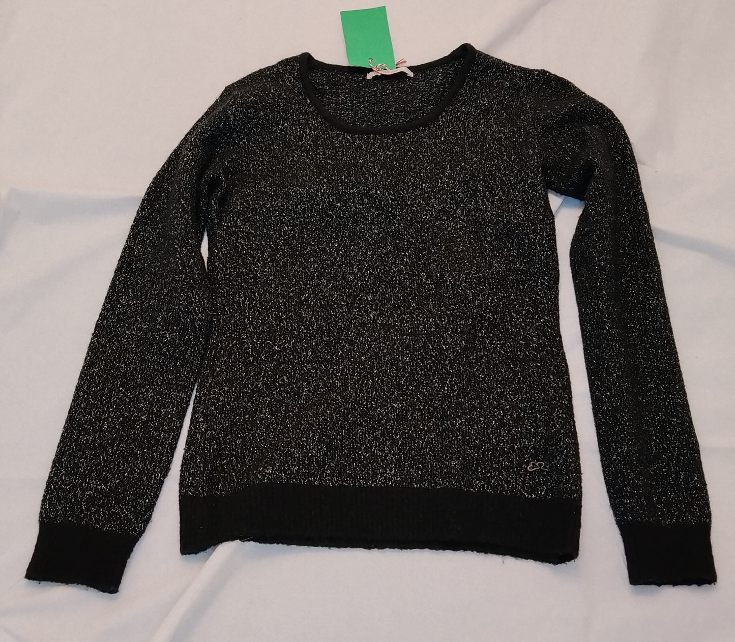 Maglione Donna Yes Zee Nero Lurex Brillante Girocollo Taglia M