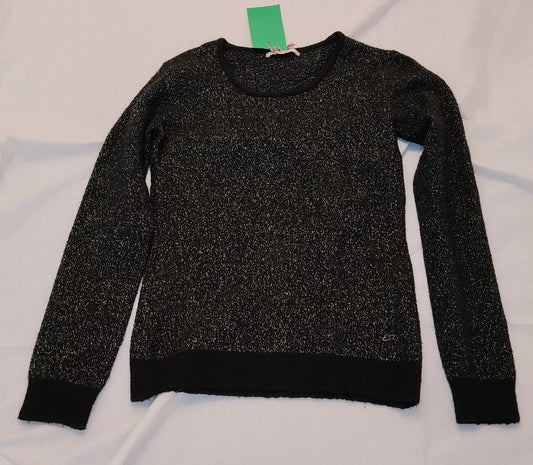Maglione Donna Yes Zee Nero Lurex Brillante Girocollo Taglia M