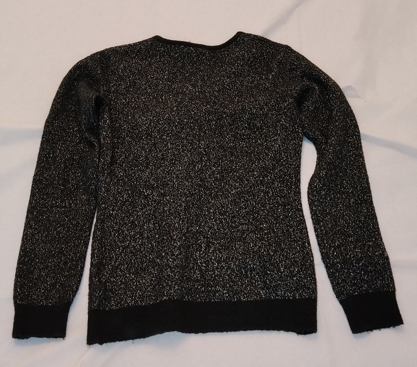Maglione Donna Yes Zee Nero Lurex Brillante Girocollo Taglia M