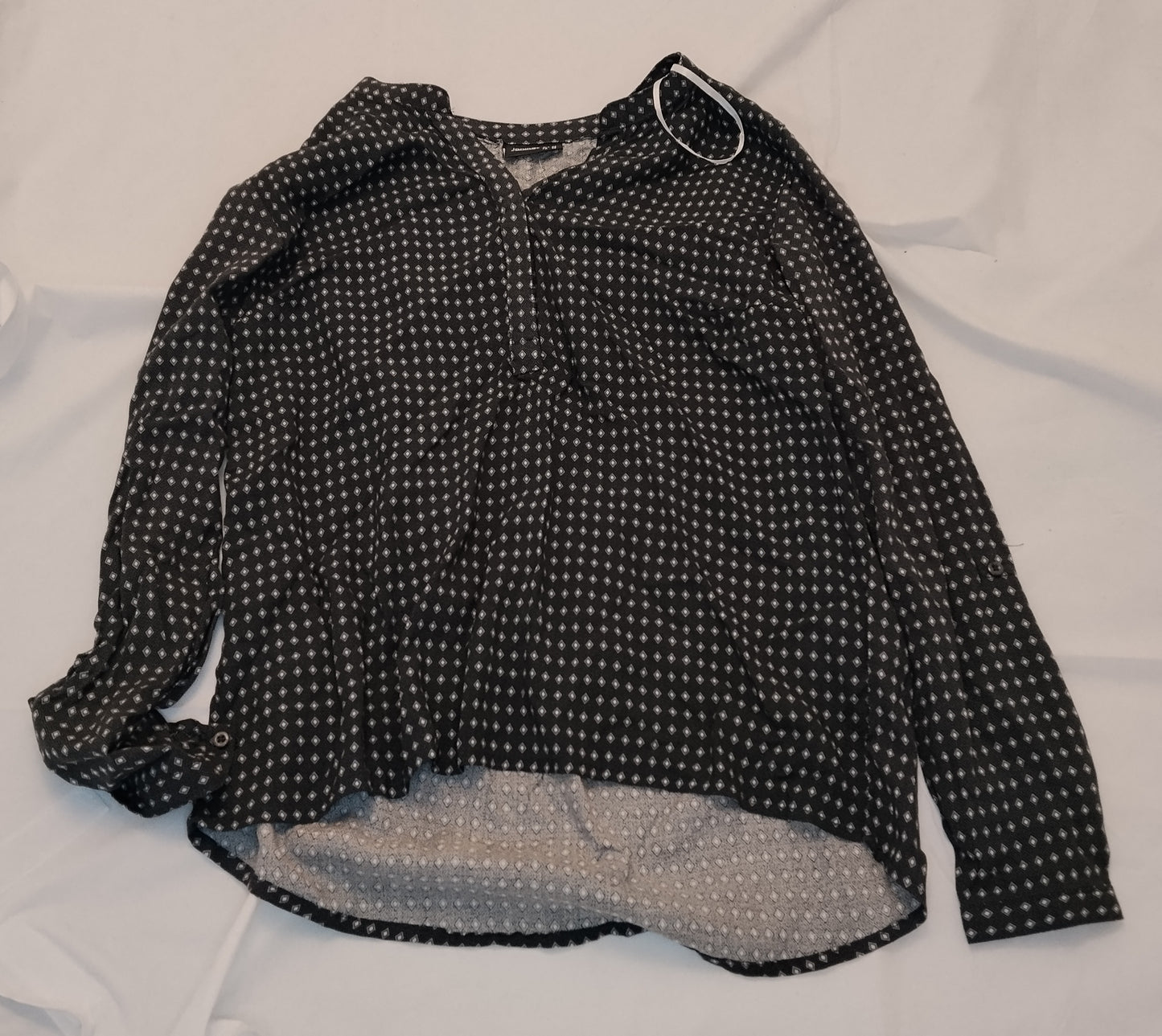 Camicia Donna Janina Nera Fantasia Leggera Taglia 40 Nuova con Cartellino