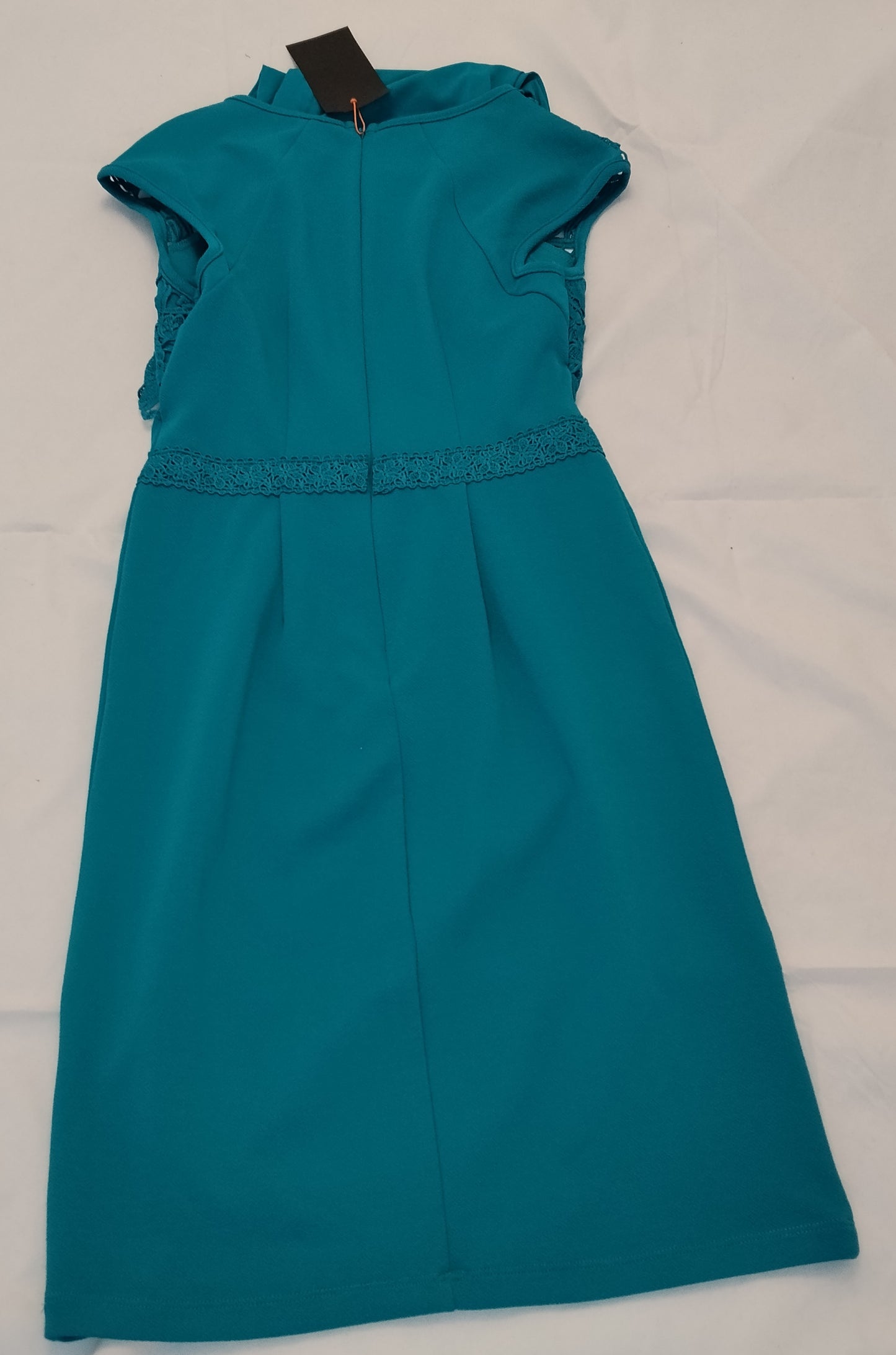 Abito Donna Avon Verde Petrolio Elegante Pizzo Taglia 40 42