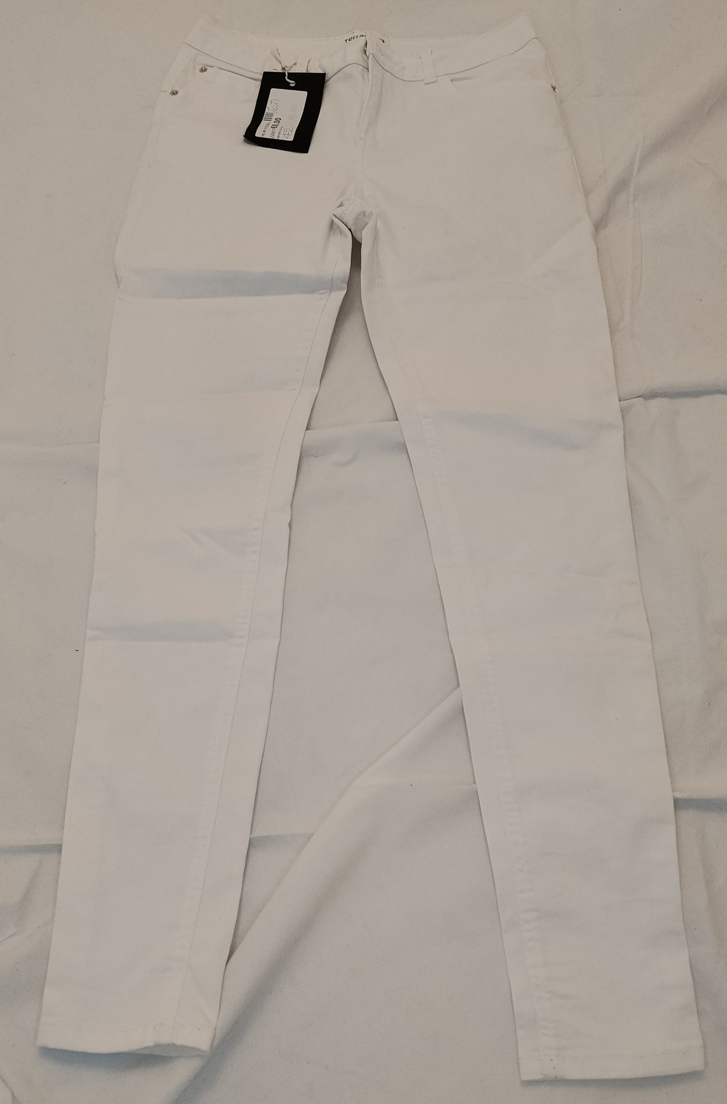 Pantaloni Donna Kaiccies Bianchi Skinny Eleganti Taglia S