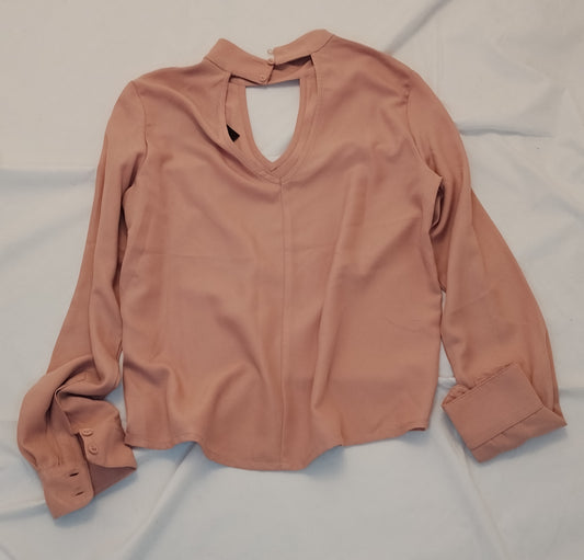 Blusa Donna Terranova Rosa Cipria Elegante Taglia XS