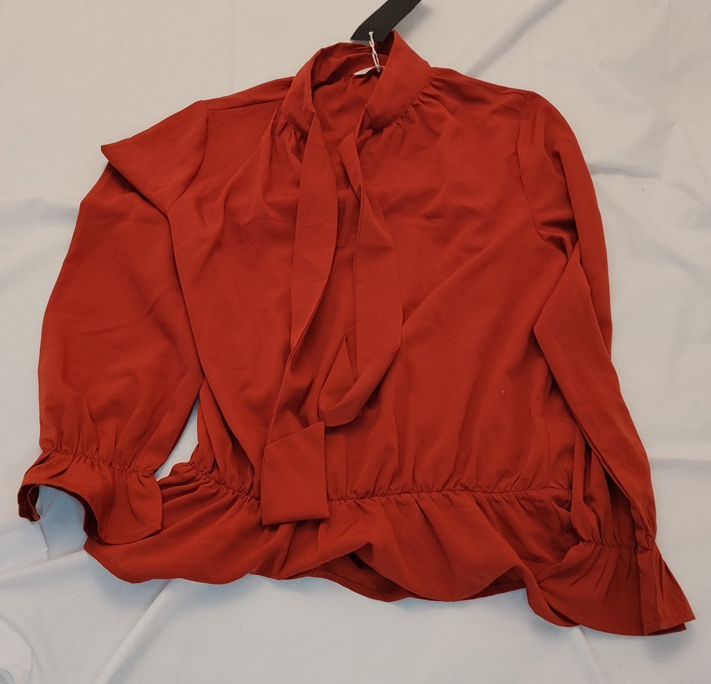 Blusa Donna Terranova Rossa Taglia S con Fiocco Elegante