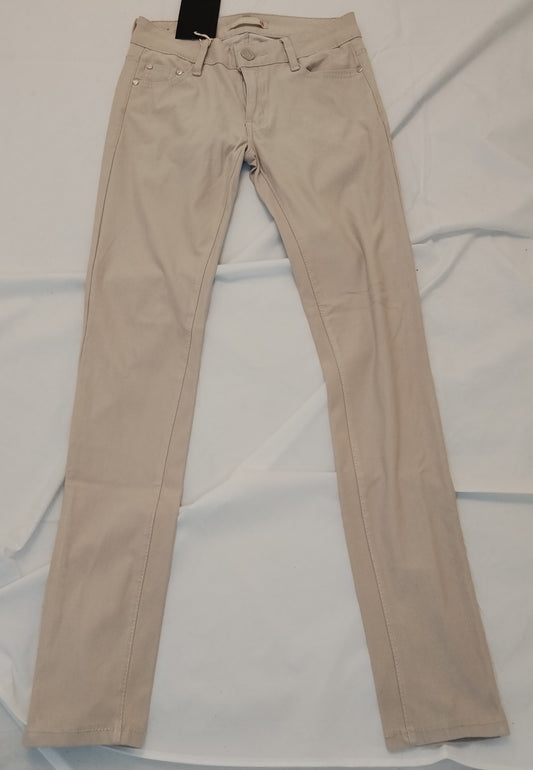 Pantaloni Donna Obiettivo Beige Taglia L Slim Fit Eleganti