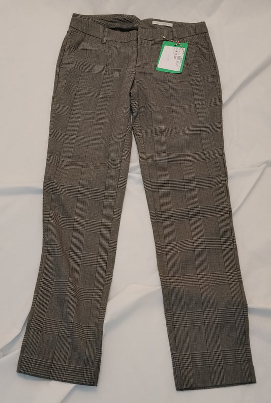 Pantaloni Donna Calliope a Quadri Grigi Taglia XS Eleganti