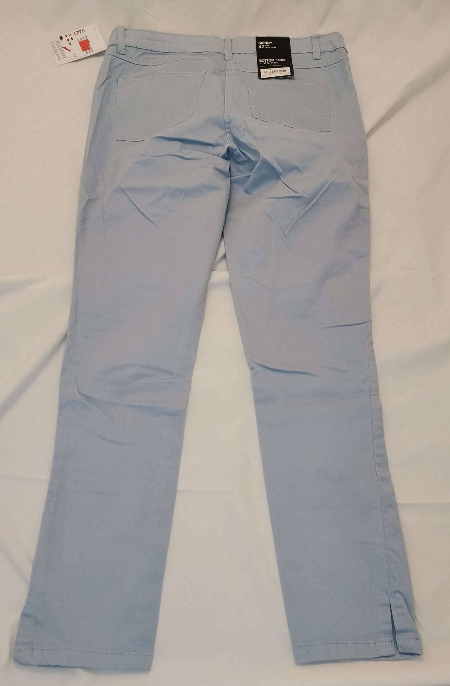 Pantaloni Donna Azzurri Skinny Taglia 48 Vita Media Casual Elegante