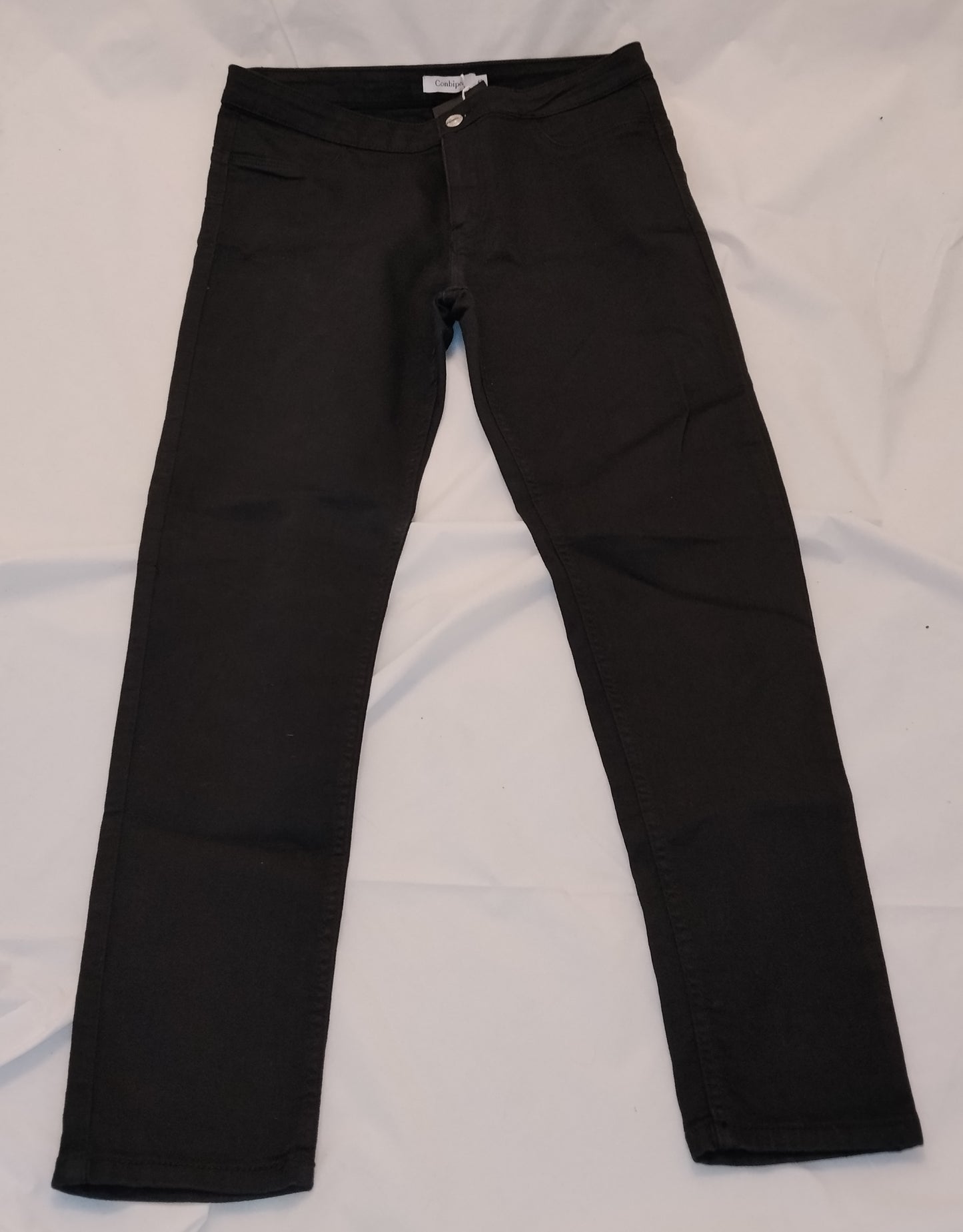 Pantaloni Donna Neri Conbipel Taglia 48 Slim Eleganti Basic